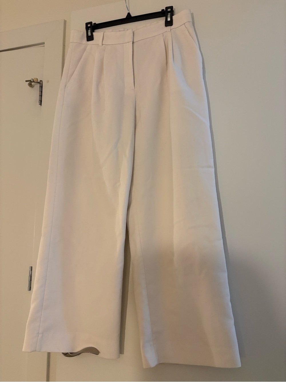 Abercrombie & Fitch Wide-Leg Cream Dress Pants for Women